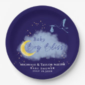 ミッドナイトスターライト男の赤ちゃんブリスストルク紙プレート ペーパープレート (正面)