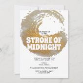 ミッドナイトストロークパーティー ブラックゴールド 新年の夜 招待状 (正面)