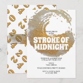 ミッドナイトストロークパーティー ブラックゴールド 新年の夜 招待状