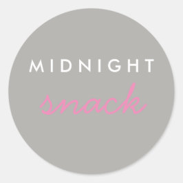 ミッドナイトスナックステッカーピンクグレーグレー ラウンドシール