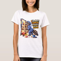 ミッドナイトスナックスペシャリスト 楽しいアライグマTシャツ