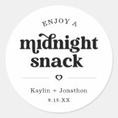 ミッドナイトスナック結婚式の引き出物ラベル ラウンドシール (正面)