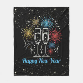 ミッドナイトスパークルお祝い フリースブランケット