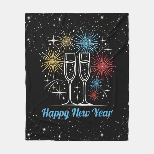 ミッドナイトスパークルお祝い フリースブランケット (正面)