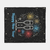 ミッドナイトスパークルお祝い フリースブランケット (正面(横))