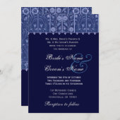 ミッドナイトダマエレガントスク結婚式招待状 招待状 (正面/裏面)