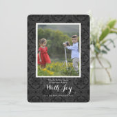 ミッドナイトダマスク フォト ホリデー カード (スタンド正面)