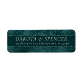 ミッドナイトティール（緑がかった色）ロマンス | ダークサティニーグランジの住所 ラベル (正面)