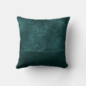ミッドナイトティール(緑がかった色)ロマンス | Dark Satiny グランジ Damask クッション (裏面)