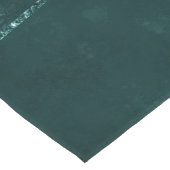 ミッドナイトティール（緑がかった色）ロマンス | Dark Satiny グランジ Damask ショートテーブルランナー (コーナー)