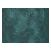 ミッドナイトティール（緑がかった色）ロマンス | Dark Satiny グランジ Damask テーブルクロス (正面(横))