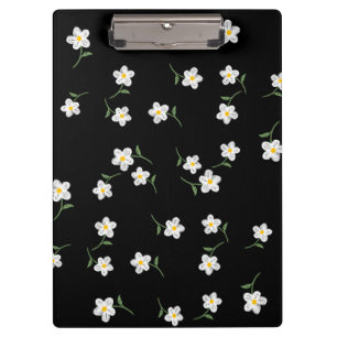 ミッドナイトデイジー フローラルクリップボード 手描きのボタニカル クリップボード