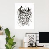 ミッドナイトドリーム – 悪魔 ポスター (ホームオフィス)