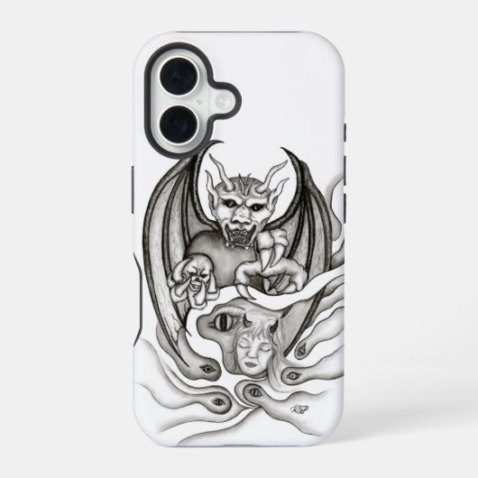 ミッドナイトドリーム – 悪魔 iPhone 16ケース (裏面)