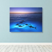 ミッドナイトドルフィンズ キャンバスプリント (インサイチュ (ウッドフロア))