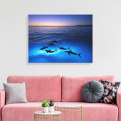 ミッドナイトドルフィンズ キャンバスプリント (インサイチュ (リビング))