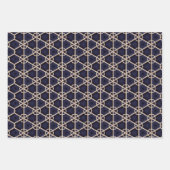 ミッドナイトネイビーと金ゴールドエレガントデザイン ラッピングペーパーシート (正面2)