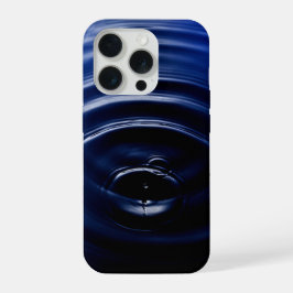 ミッドナイトネイビーブルーの水の波紋 ダークオーシャン ムーディー iPhone 15 PROケース