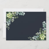 ミッドナイトネイビーブルー多肉性リハーサルディナー 招待状 (裏面)