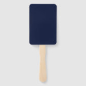 ミッドナイトネイビーブルー無地のカラー ハンドファン (裏面)