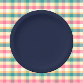 ミッドナイトネイビーブルー無地のカラー ペーパープレート