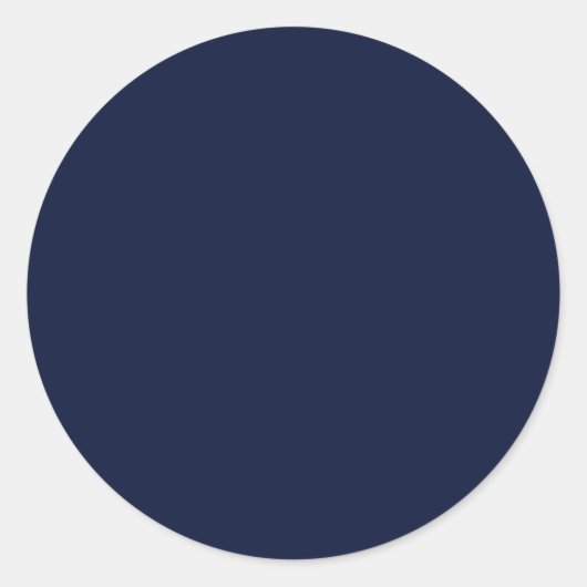 ミッドナイトネイビーブルー無地のカラー ラウンドシール (正面)