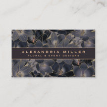 ミッドナイトネイビーブルー&グレーフローラ