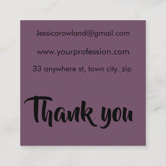 ミッドナイトハロウィーンこうもり スクエア名刺 (裏面)