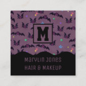 ミッドナイトハロウィーンこうもり スクエア名刺 (正面)