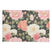 ミッドナイトバラウィスパーズブラックピンクヴィンテージ 枕カバー (裏面-左)