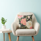 ミッドナイトバラガーデンラッシュ花模様ガーデン クッション (椅子)