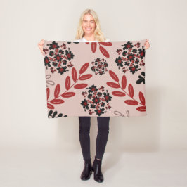 ミッドナイトバラガーデン – ミニマルフローラ毛布 フリースブランケット