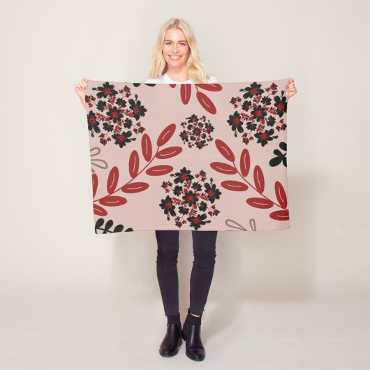 ミッドナイトバラガーデン – ミニマルフローラ毛布 フリースブランケット (インサイチュ)