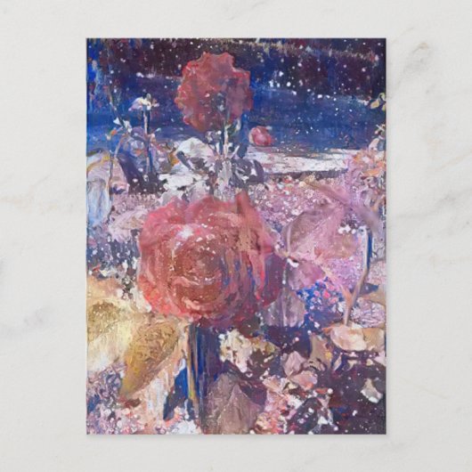 ミッドナイトバラガーデンA.I.エンハンスドフォトポスター ポストカード (正面)