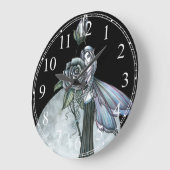 ミッドナイトバラ妖精のウォールクロック ラージ壁時計 (傾斜)