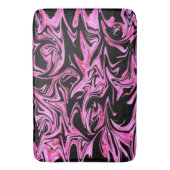 "ミッドナイトバラ：ピンクと黒の大理石融合" バスマット (正面縦)