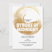 ミッドナイトパーティーブラック金ゴールド大晦日 招待状 (正面)