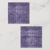 ミッドナイトパープルスパークル美しいスタイリスト スクエア名刺 (正面/裏面)