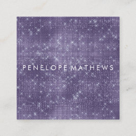 ミッドナイトパープルスパークル美しいスタイリスト スクエア名刺