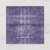 ミッドナイトパープルスパークル美しいスタイリスト スクエア名刺 (裏面)