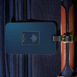 ミッドナイトパームコレクションネイビーブルー&金ゴールド ラゲッジタグ