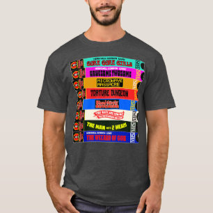 ミッドナイトビデオVHSカルトホラースタック Tシャツ