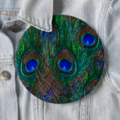 ミッドナイトピーコック羽エッチングスタイルデコール 缶バッジ (インサイチュ)