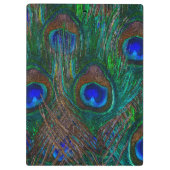 ミッドナイトピーコック羽毛エッチングスタイルデコール クリップボード (裏面)