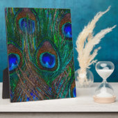 ミッドナイトピーコック羽毛エッチングスタイルデコール フォトプラーク (側面)