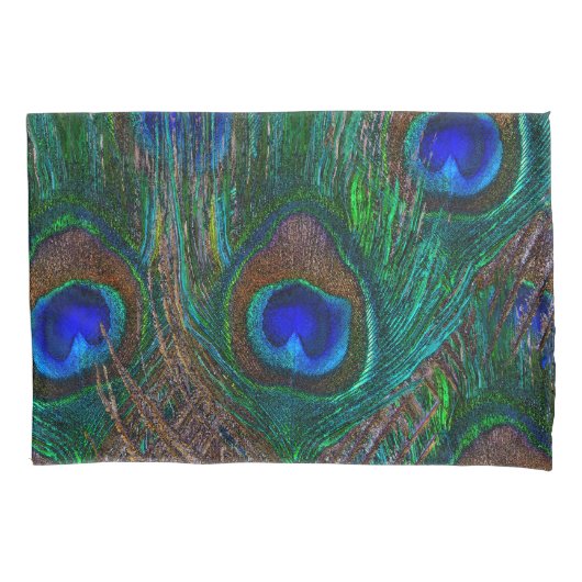 ミッドナイトピーコック羽毛エッチングスタイル 枕カバー (正面左)