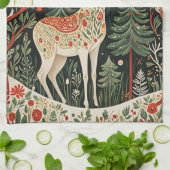 ミッドナイトフォレストクリスマスディアー キッチンタオル (折り畳み)