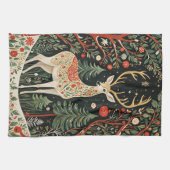 ミッドナイトフォレストクリスマスディアー キッチンタオル (横)