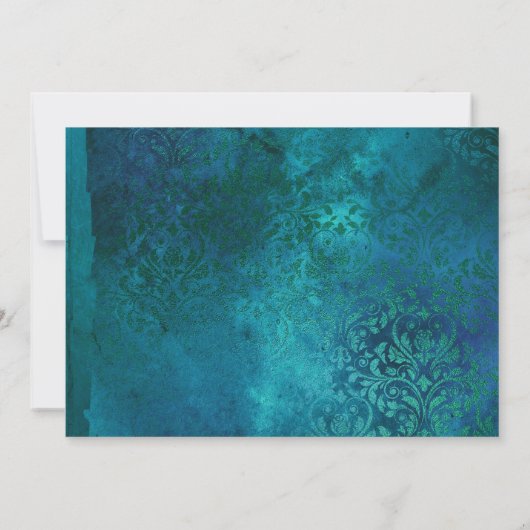 ミッドナイトフォレストファンタジーターコイズと金ゴールド結婚ズ サンキューカード