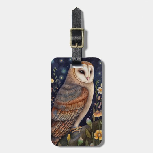 ミッドナイトフクロウ荷物タグ ラゲッジタグ (正面縦)